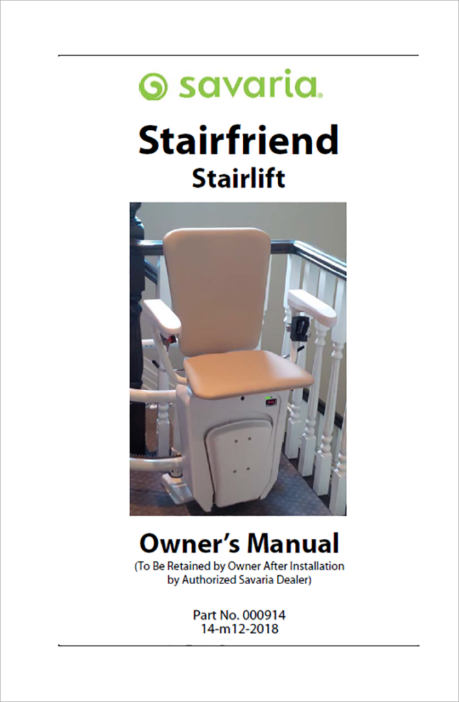 Savaris Stairfriend curved owner's manual
