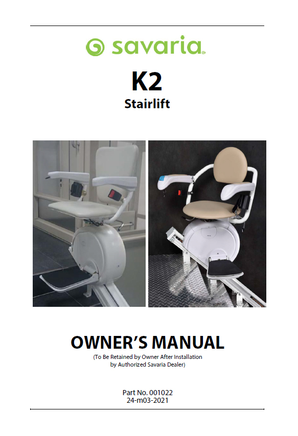 Savaria K2 Owners manual